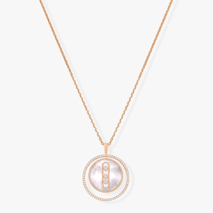 Messika 18k Rose Gold White Mother of Pearl Lucky Move Necklace 69cm