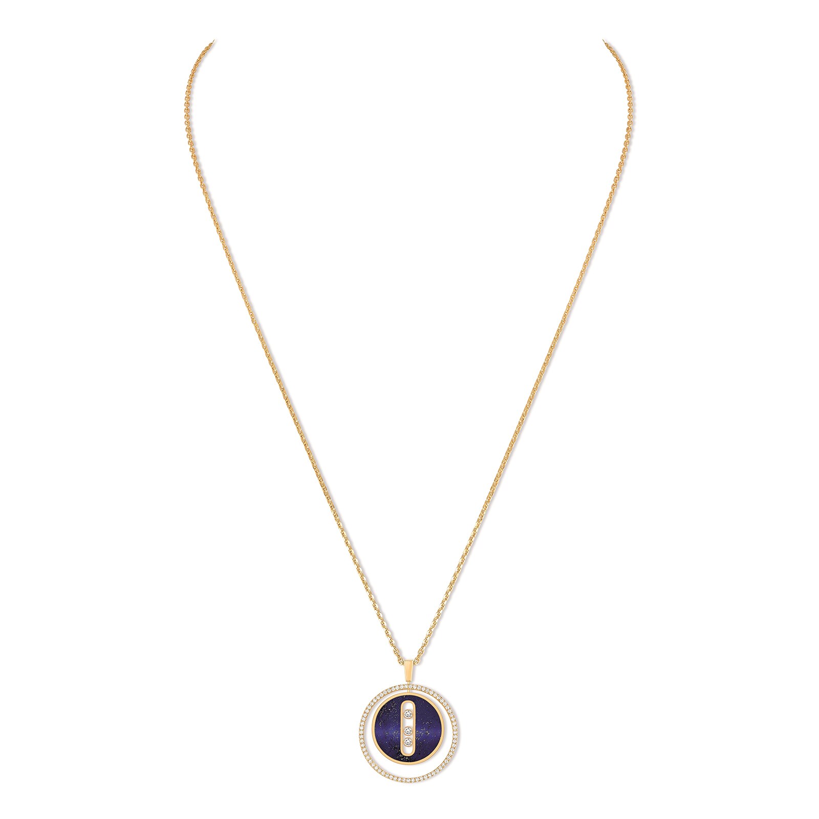 Messika 18k Yellow Gold Lapis Lazuli Lucky Move Necklace 10839-YG