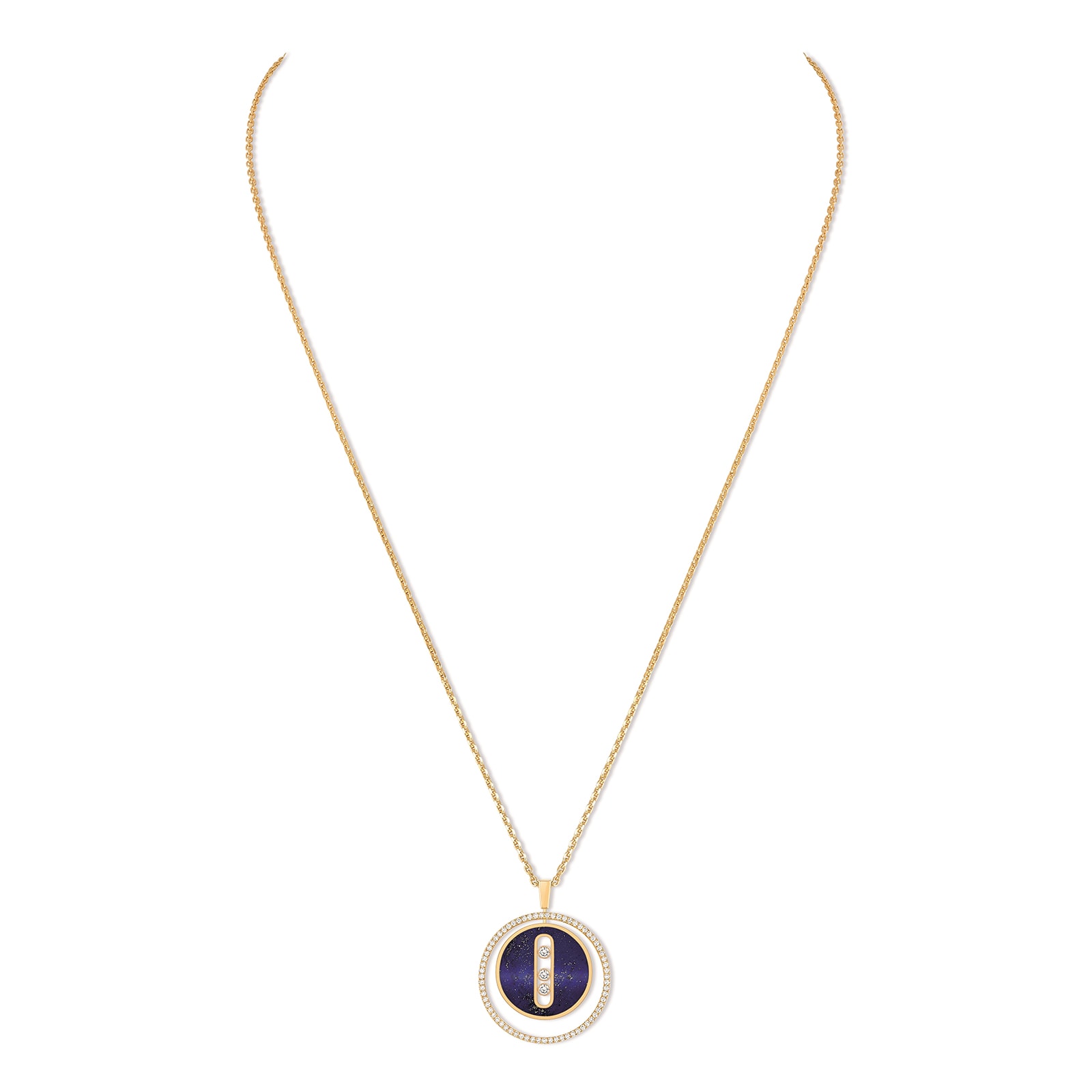 Messika 18k Yellow Gold Lapis Lazuli Lucky Move Necklace Messika 18k Yellow Gold Lapis Lazuli Lucky Move Necklace