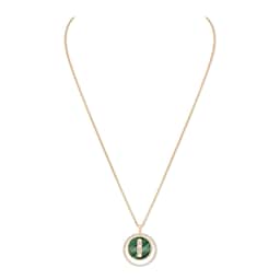 37710664 - 18ct Yellow Gold Malachite Lucky Move Necklace