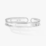 Messika 18k White Gold 0.94cttw Diamond Move 10th Anniversary Bangle Size Medium