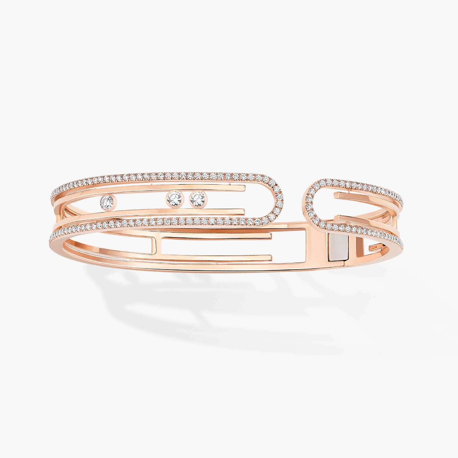 Messika 18k Rose Gold 0.94cttw Diamond Move 10th Anniversary Bangle Size Medium
