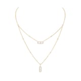 Messika 18k Yellow Gold 0.60cttw Pave Diamond Move Uno 2 Row Necklace
