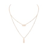 Messika 18k Rose Gold 0.30cttw Diamond Move Uno 2 Row Necklace