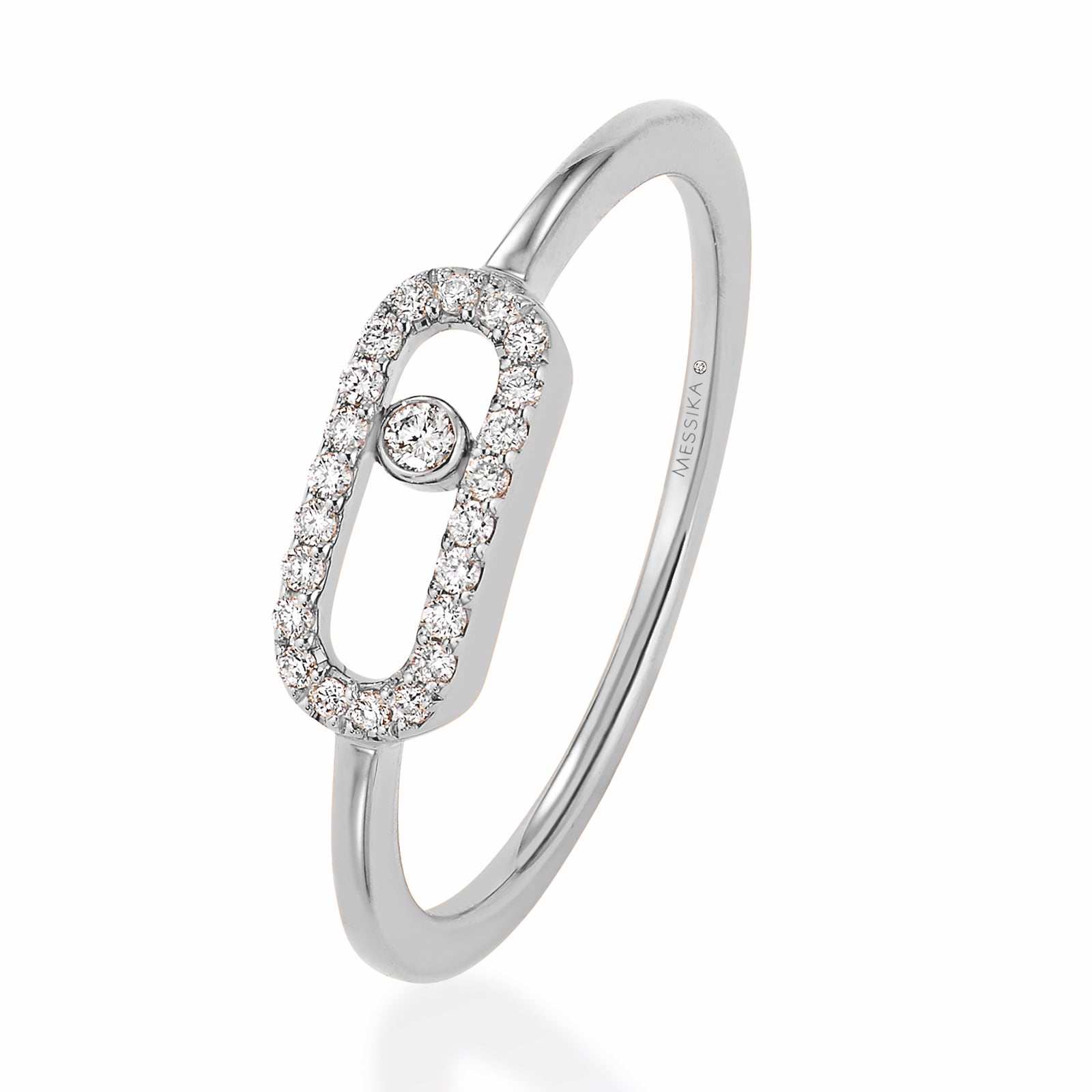 Messika 18k White Gold 0.09cttw Diamond Move Classique Ring Size 6.75 Messika 18k White Gold 0.09cttw Diamond Move Classique Ring Size 6.75