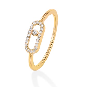 Messika 18k Yellow Gold 0.09cttw Diamond Move Uno Band Size 6.75