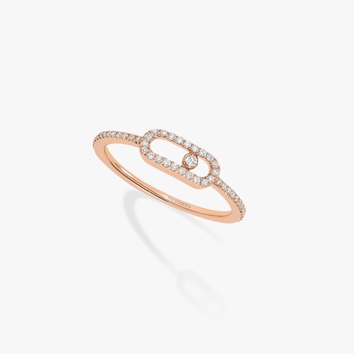 Messika 18k Rose Gold 0.09cttw Diamond Move Uno Ring Size 6.75