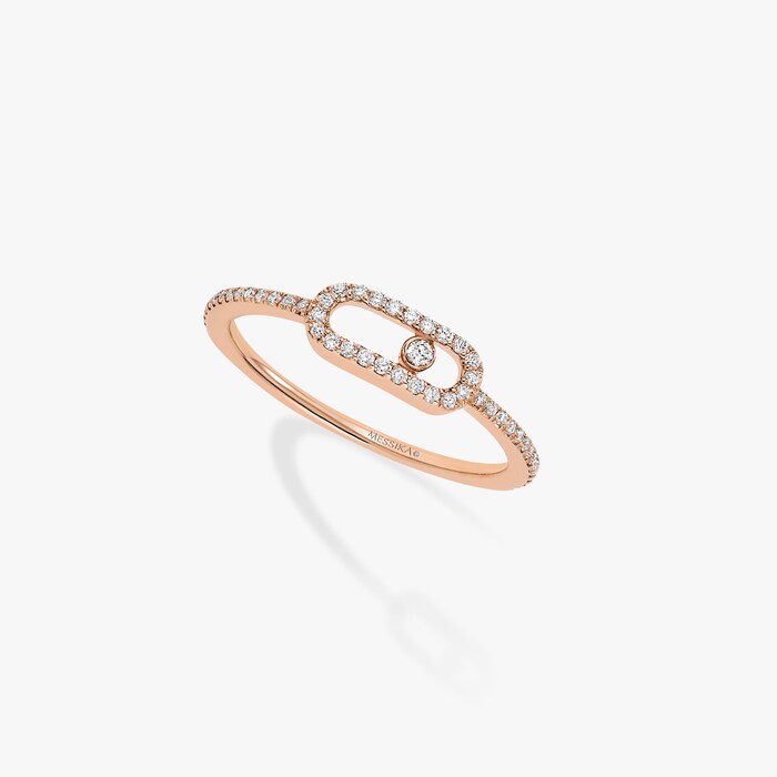 Messika 18k Rose Gold 0.09cttw Diamond Move Uno Ring Size 6.75