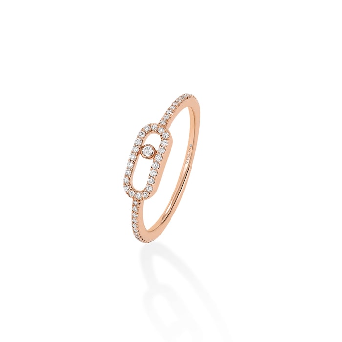 Messika 18k Rose Gold 0.17cttw Diamond Move Uno Ring Size 6.75