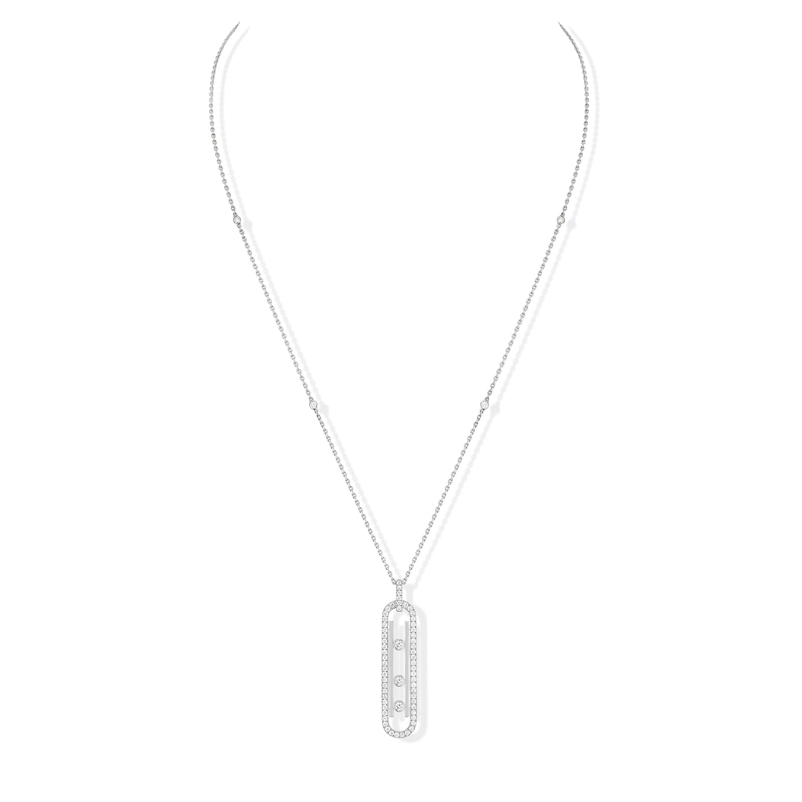 Messika 18k White Gold 0.70cttw Diamond Move 10th Anniversary Necklace Messika 18k White Gold 0.70cttw Diamond Move 10th Anniversary Necklace