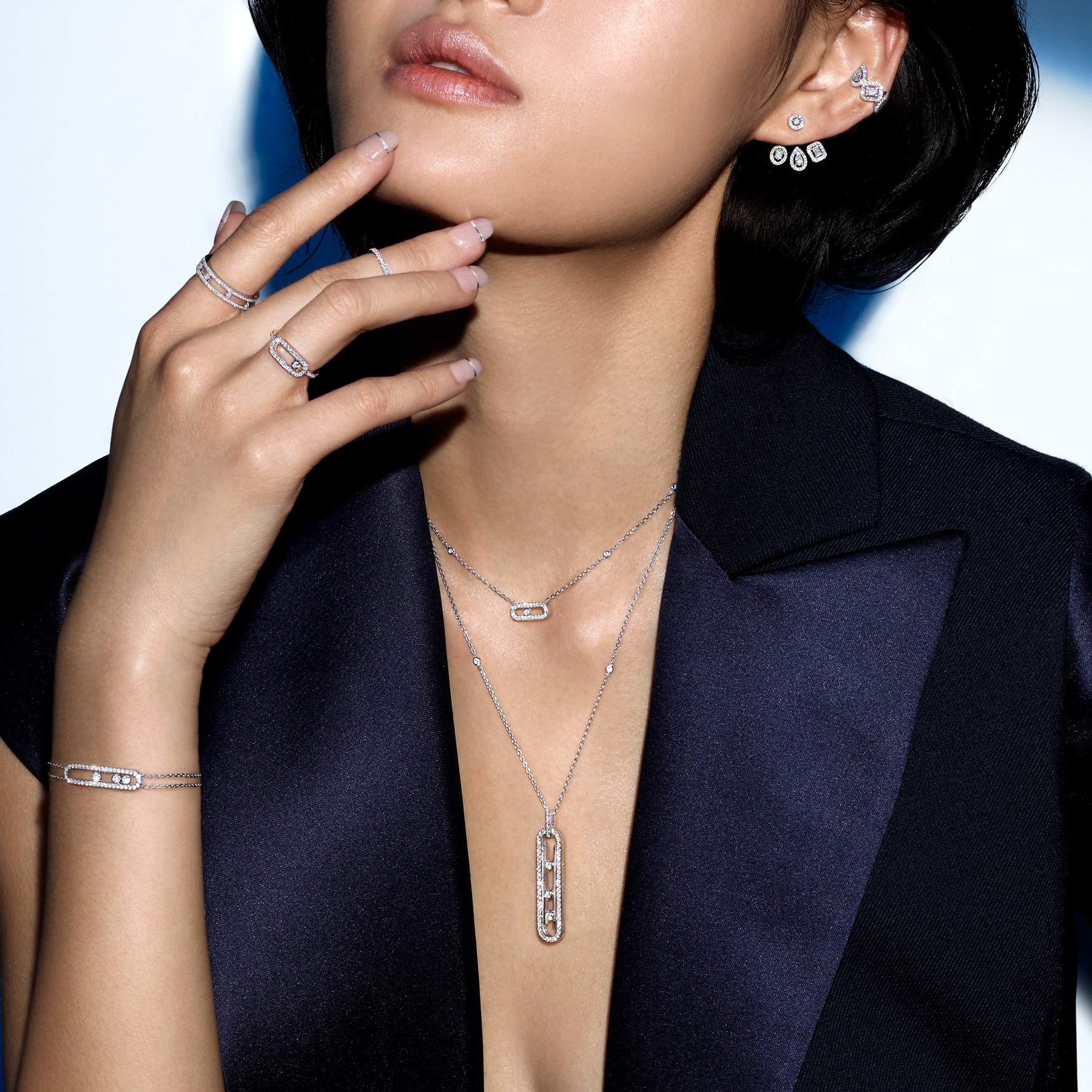 Messika 18k White Gold 0.70cttw Diamond Move 10th Anniversary Necklace Messika 18k White Gold 0.70cttw Diamond Move 10th Anniversary Necklace