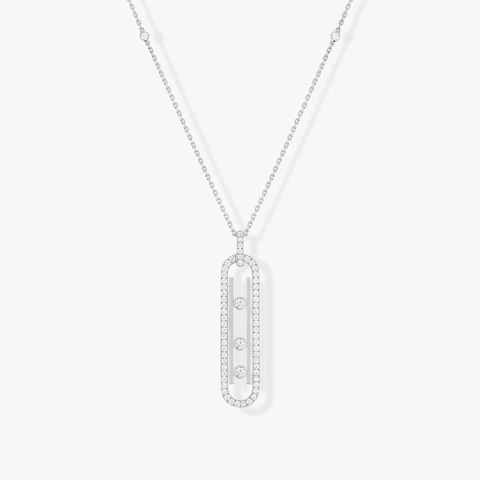 Messika 18k White Gold 0.70cttw Diamond Move 10th Anniversary Necklace