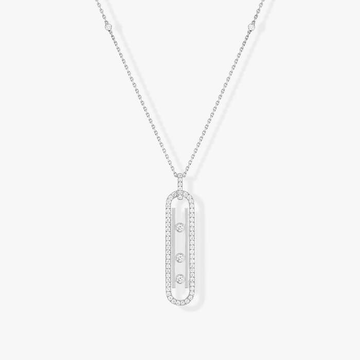 Messika 18k White Gold 0.70cttw Diamond Move 10th Anniversary Necklace