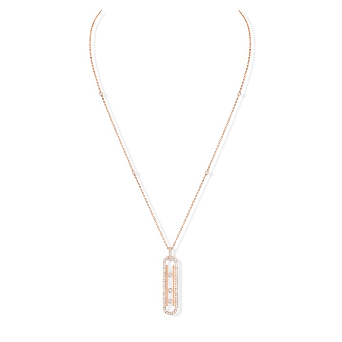 Messika 18k Rose Gold 0.70cttw Diamond Move 10th Anniversary Necklace 80cm