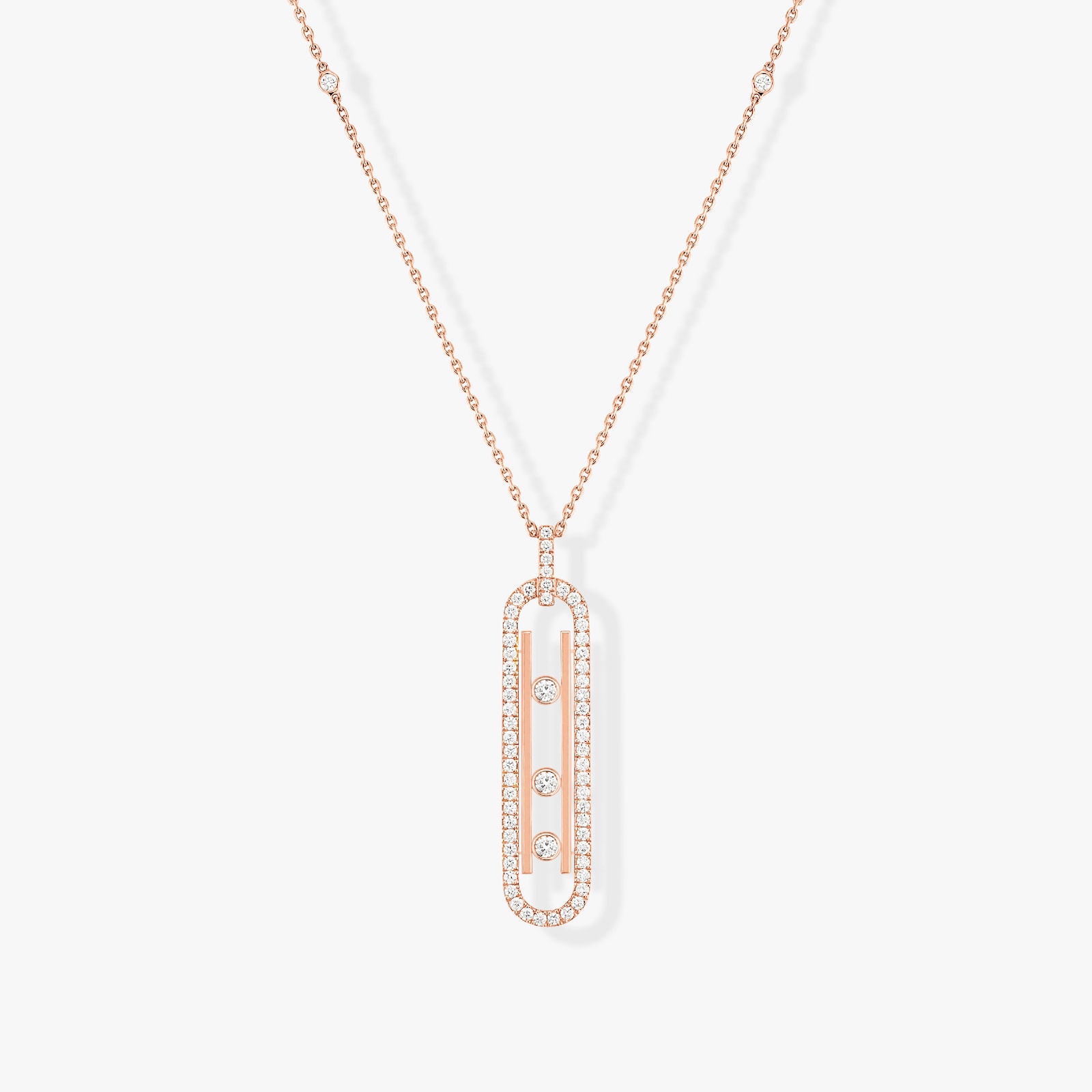 Messika 18k Rose Gold 0.70cttw Diamond Move 10th Anniversary Necklace 80cm