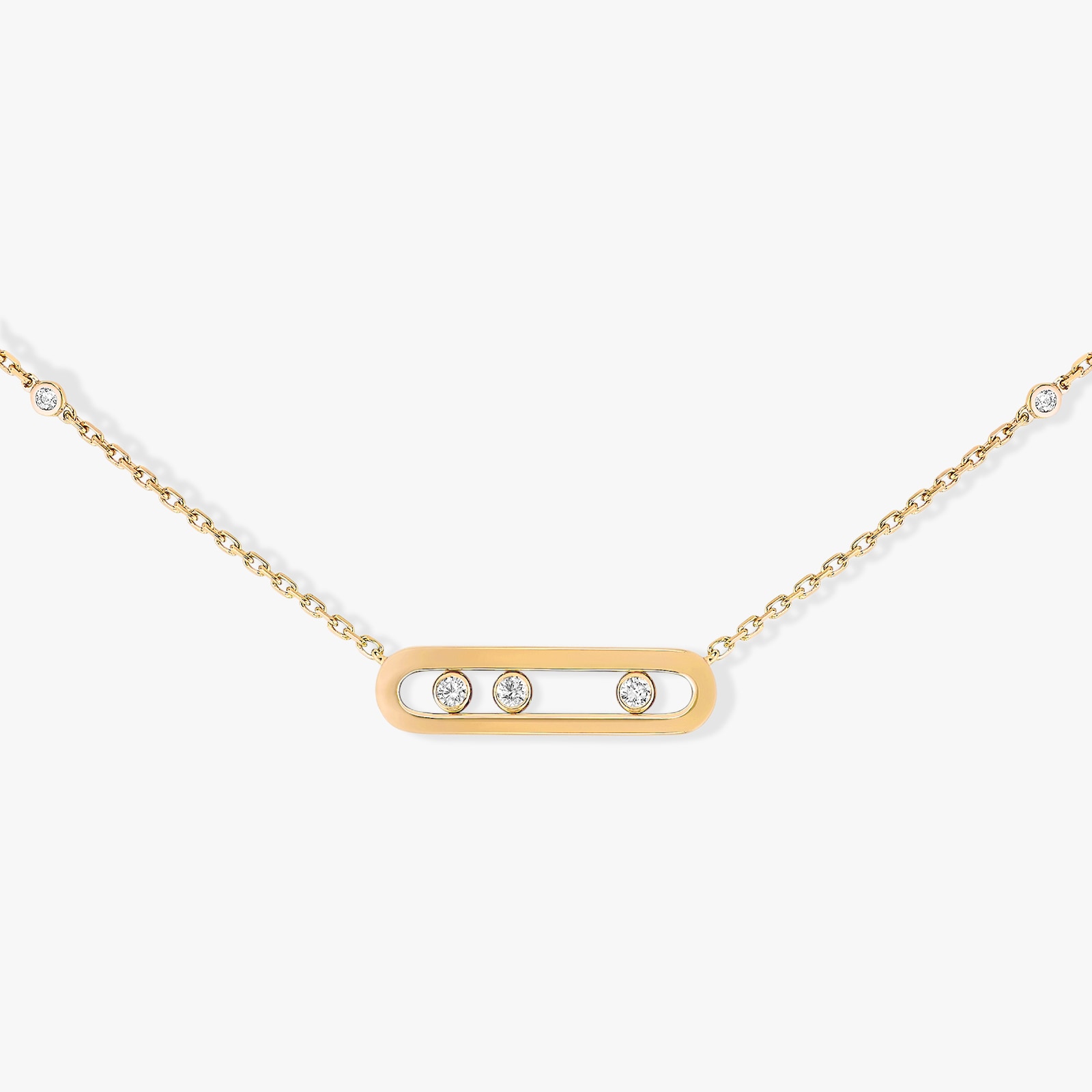Messika 18k Yellow Gold 0.15ttw Diamond Baby Move Necklace 45cm