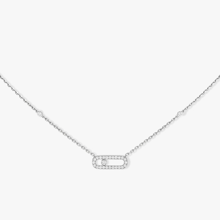 Messika 18k White Gold 0.22cttw Diamond Move Uno Necklace 45cm