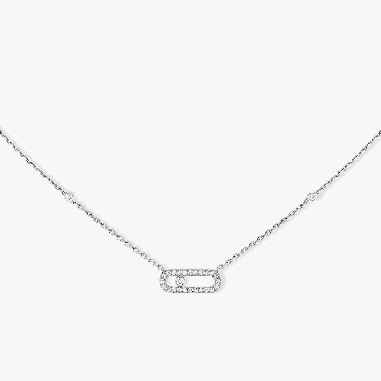 Messika 18k White Gold 0.22cttw Diamond Move Uno Necklace 45cm