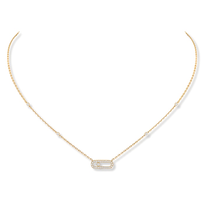 Messika 18k Yellow Gold 0.22cttw Diamond Move Classique Necklace 45cm