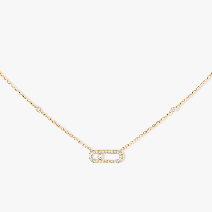 Messika 18k Yellow Gold 0.22cttw Diamond Move Classique Necklace 45cm