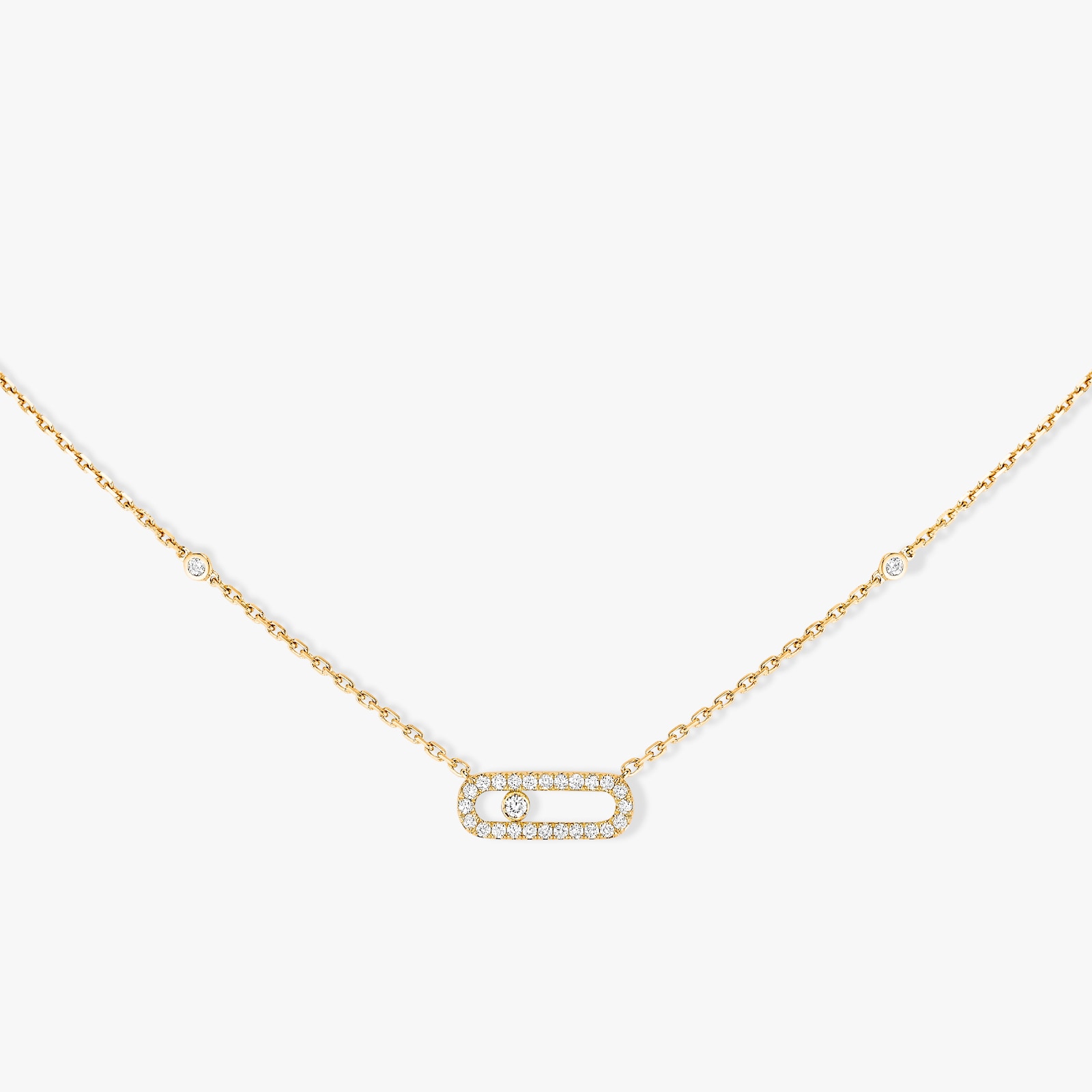 Messika 18k Yellow Gold 0.22cttw Diamond Move Classique Necklace 45cm