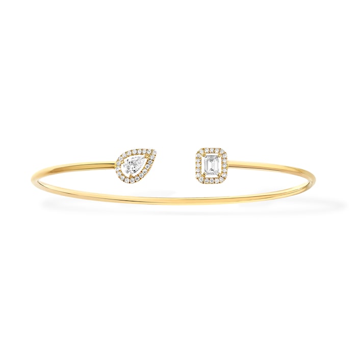 Messika 18k Yellow Gold My Twin Toi & Moi 0.35cttw Diamond Wire Memory bracelet Size Medium