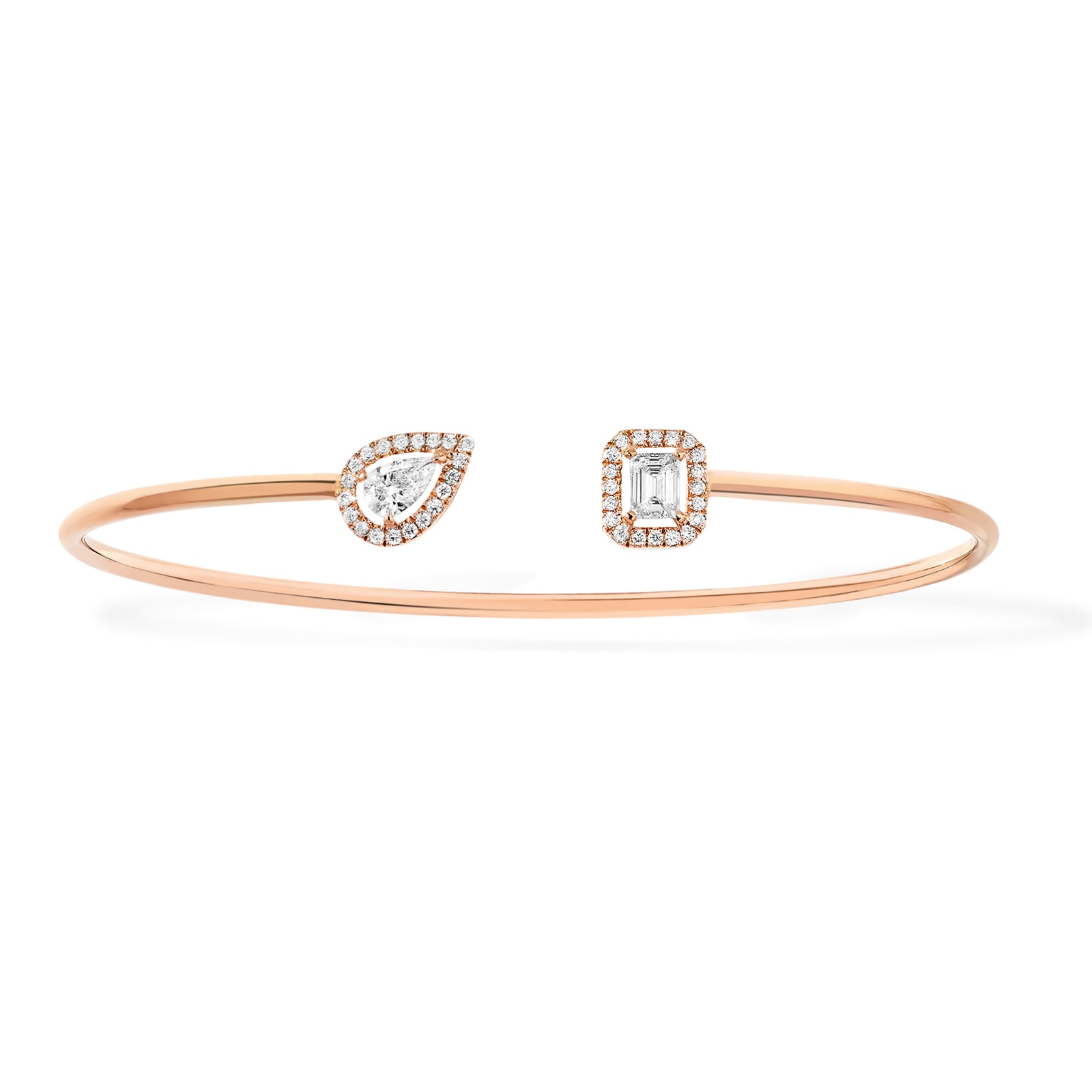 Messika 18k Rose Gold 0.35cttw Diamond My Twin Wire Memory Bracelet Size Medium