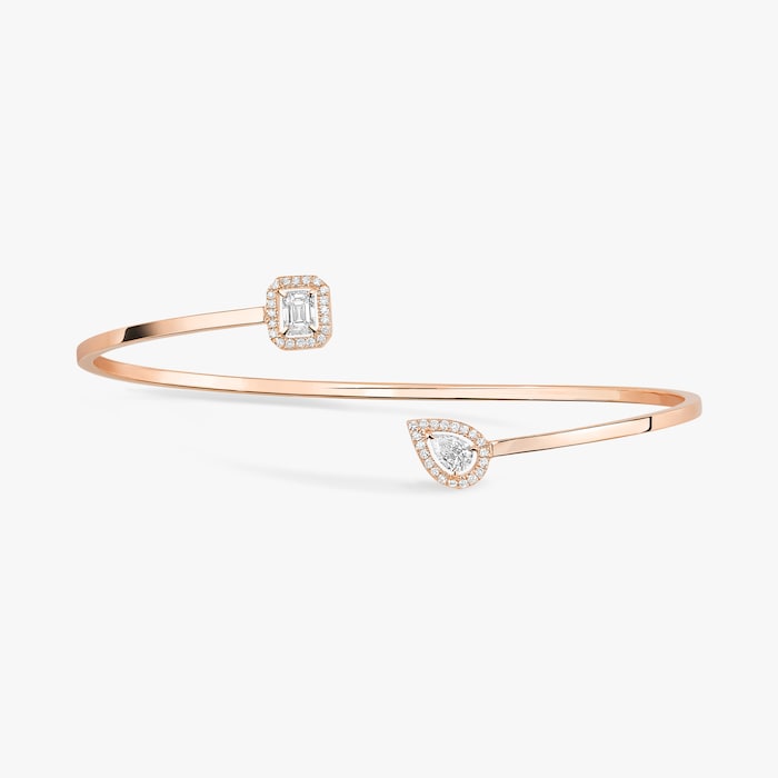 Messika 18k Rose Gold 0.35cttw Diamond My Twin Wire Memory Bracelet Size Medium