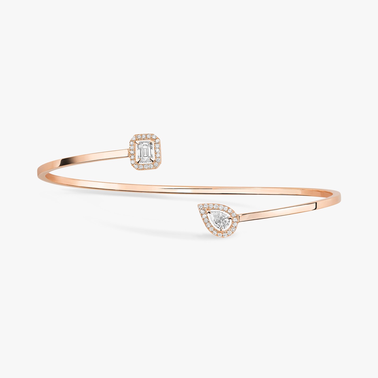 Messika 18k Rose Gold 0.35cttw Diamond My Twin Wire Memory Bracelet Size Medium