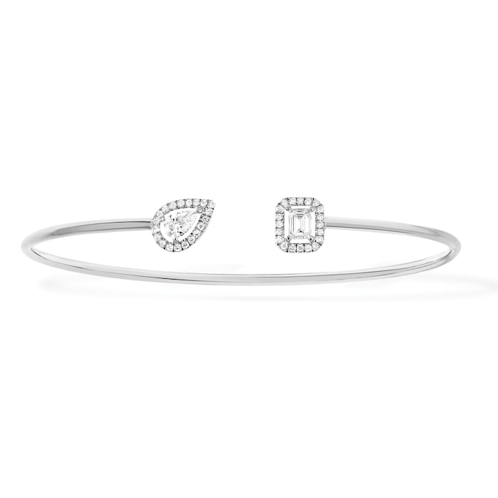 Messika 18k White Gold 0.35cttw Diamond My Twin Wire Memory Bracelet Size Large