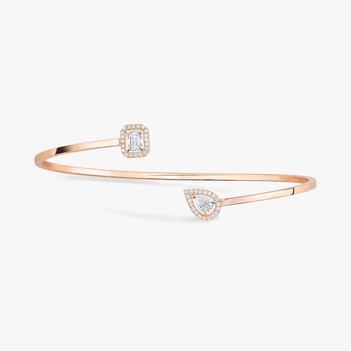 Messika 18k Rose Gold 0.35cttw Diamond My Twin Wire Memory Bracelet Size Large