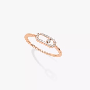 Messika 18ct Rose Gold Move Uno 0.09cttw Diamond Ring