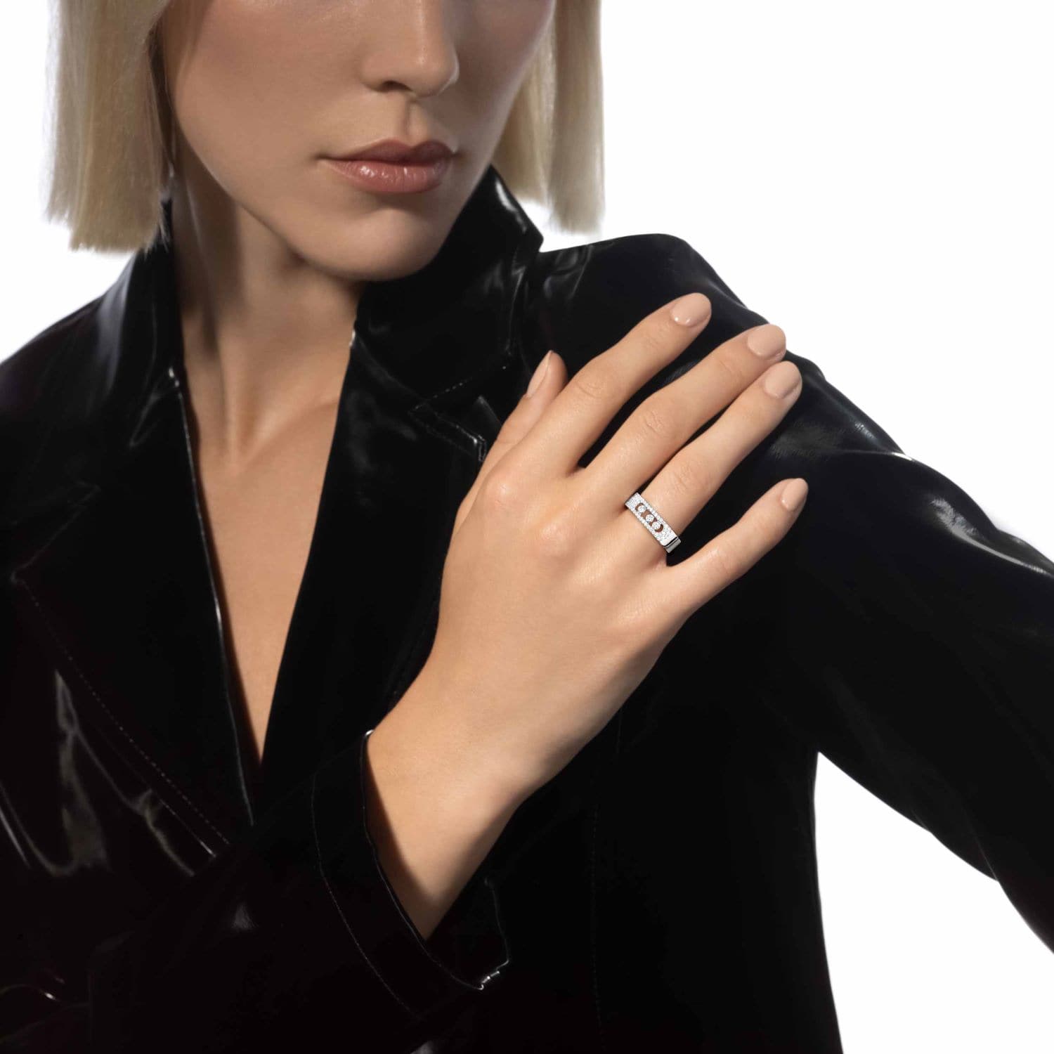 Messika Move Noa Pave Set Ring In 18ct White Gold Messika Move Noa Pave Set Ring In 18ct White Gold