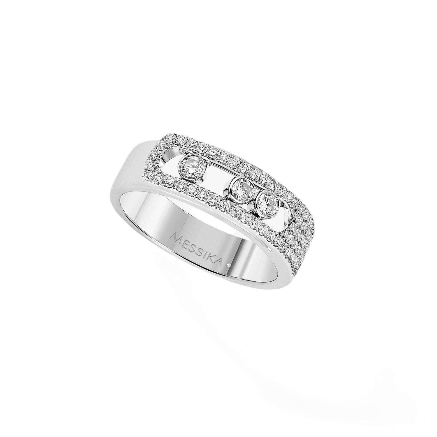 Messika Move Noa Pave Set Ring In 18ct White Gold Messika Move Noa Pave Set Ring In 18ct White Gold