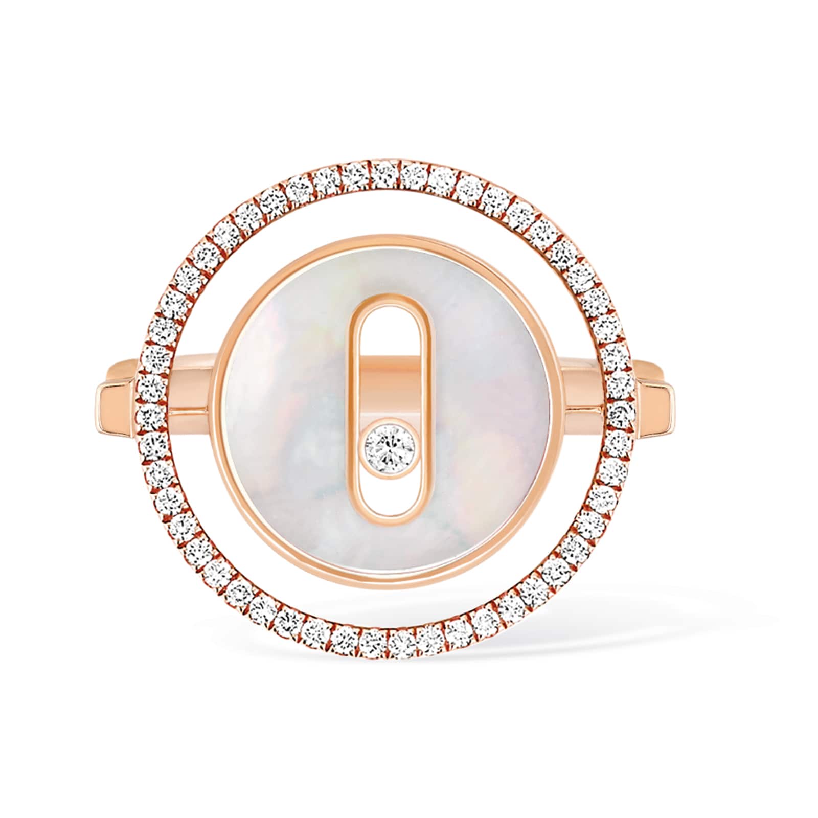 Messika 18k Rose Gold 0.18cttw Diamond and Mother of Pearl Lucky Move Ring Size 7.25 Messika 18k Rose Gold 0.18cttw Diamond and Mother of Pearl Lucky Move Ring Size 7.25
