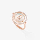 Messika 18k Rose Gold 0.18cttw Diamond and Mother of Pearl Lucky Move Ring Size 7.25