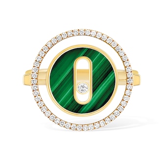 Messika 18k Yellow Gold 0.18cttw Diamond and Malachite Lucky Move Ring Size 6.75 Messika 18k Yellow Gold 0.18cttw Diamond and Malachite Lucky Move Ring Size 6.75