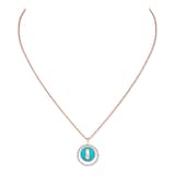 Messika 18k Rose Gold 0.18cttw Diamond and Turquoise Lucky Move Small Necklace