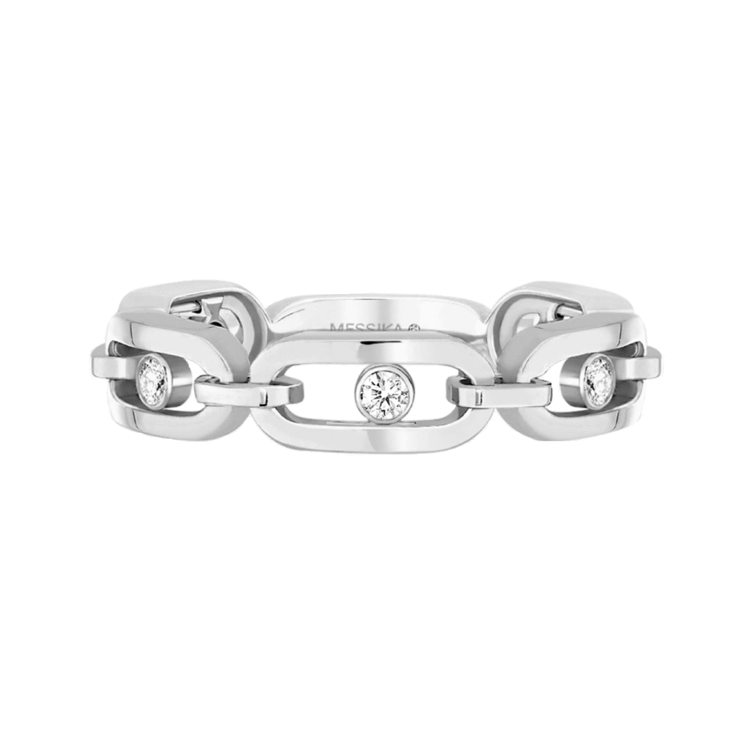 18ct White Gold Move Uno Multi Ring - Ring Size K