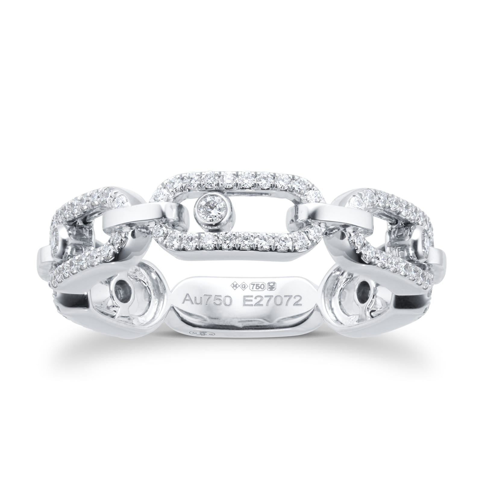 Messika 18ct White Gold Move Uno Multi Pavé 0.43cttw Diamond Ring Messika 18ct White Gold Move Uno Multi Pavé 0.43cttw Diamond Ring