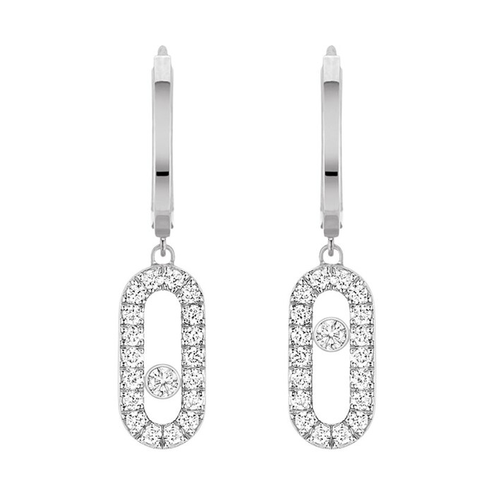 Messika 18ct White Gold Move Uno Drop 0.19cttw Diamond Earrings