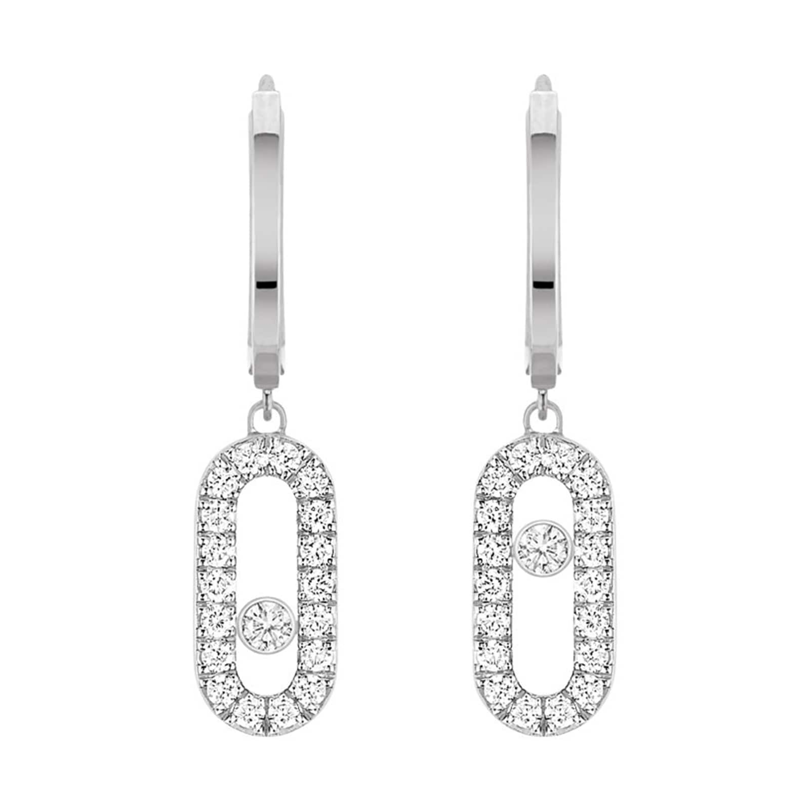 Messika 18ct White Gold Move Uno Drop 0.19cttw Diamond Earrings