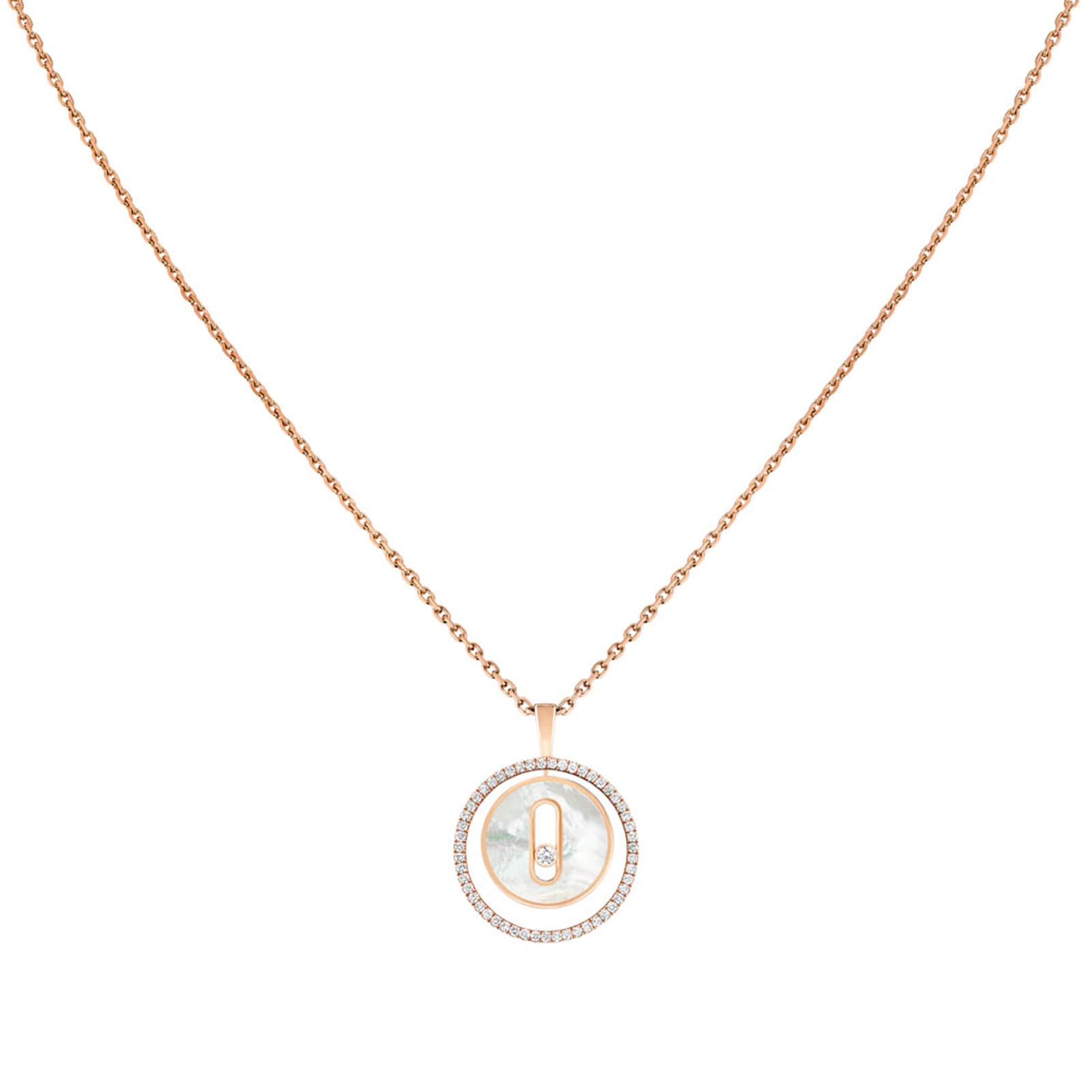 Messika 18ct Rose Gold Lucky Move Mother of Pearl 0.18cttw Diamond Pendant Messika 18ct Rose Gold Lucky Move Mother of Pearl 0.18cttw Diamond Pendant