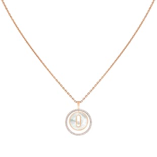 Messika 18ct Rose Gold Lucky Move Mother of Pearl 0.18cttw Diamond Pendant