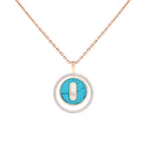 Messika 18ct Rose Gold Lucky Move PM Turquoise 0.18cttw Diamond Pendant