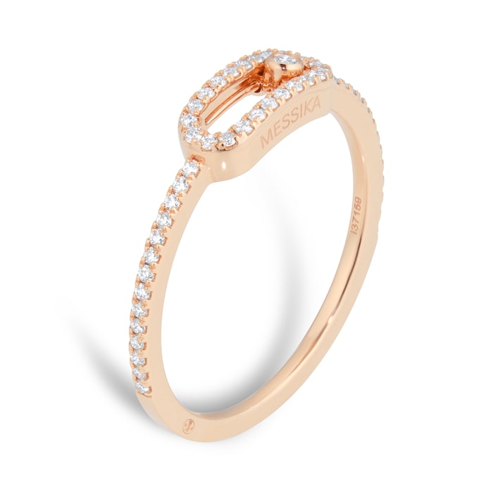 Messika 18ct Rose Gold Move Uno 0.17cttw Diamond Pave Ring