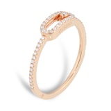 Messika 18ct Rose Gold Move Uno 0.17cttw Diamond Pave Ring