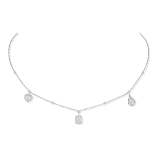 Messika 18k White Gold 0.76cttw Diamond My Twin Trio Necklace Messika 18k White Gold 0.76cttw Diamond My Twin Trio Necklace