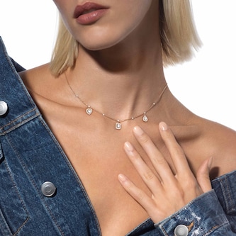 Messika 18k Rose Gold 0.76cttw Diamond My Twin Trio Necklace Messika 18k Rose Gold 0.76cttw Diamond My Twin Trio Necklace