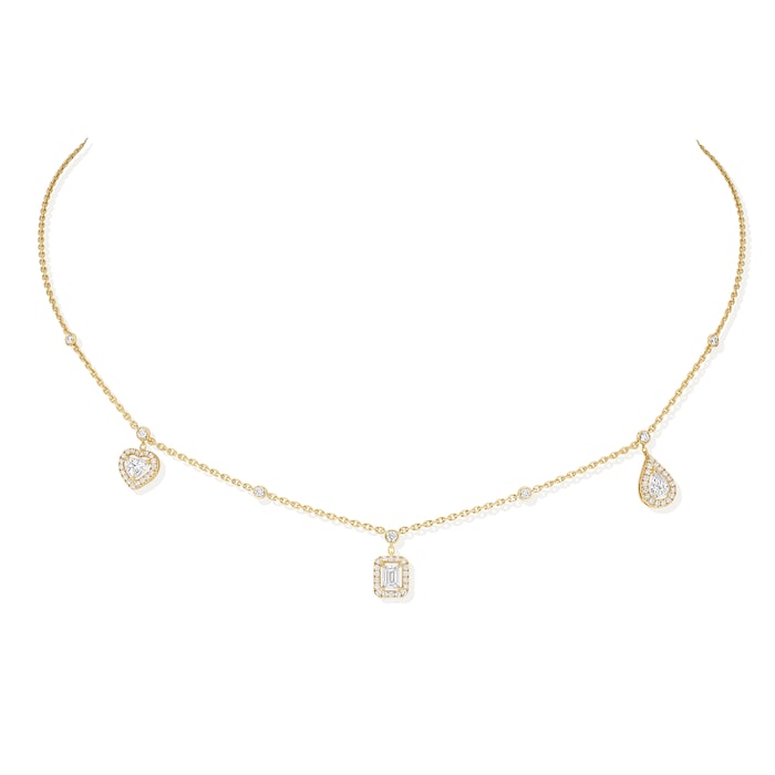 Messika 18k Yellow Gold 0.76cttw Diamond My Twin Trio Necklace